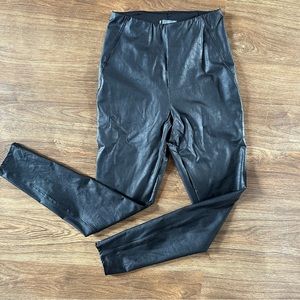 Lysse Distressed Faux Leather Black Legging
